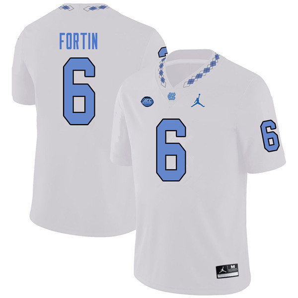 Jordan Brand Men #6 Cade Fortin North Carolina Tar Heels College Football Jerseys Sale-White